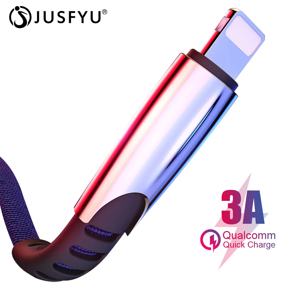 

JUSFYU Data USB Charger Cable For iPhone 6 6S 7 8 Plus 5 5S X XR XS Max iPad Mini Short Long 0.5M 1M 2M 3M Fast Charge Wire Cord