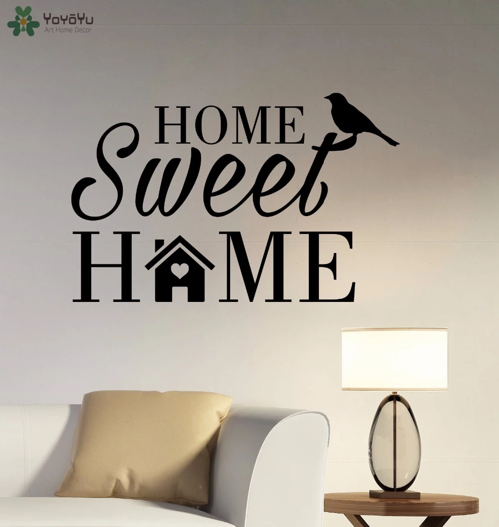 Home Sweet Home Quote House Vinyl Wall Stickers Art Room Removable Decals DIY