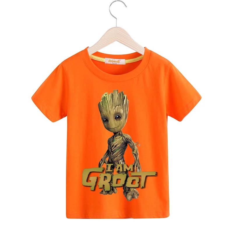 2019 футболки с принтом «I'm Groot» Для малышей, летние футболки, детская одежда, детские футболки с короткими рукавами, топ, костюм, футболки для