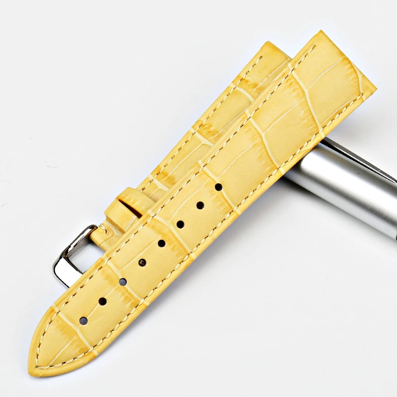 MAIKES высокое качество красочные ремешки для часов 22 мм 12 Slub pattern Light YELLOW Ремешки