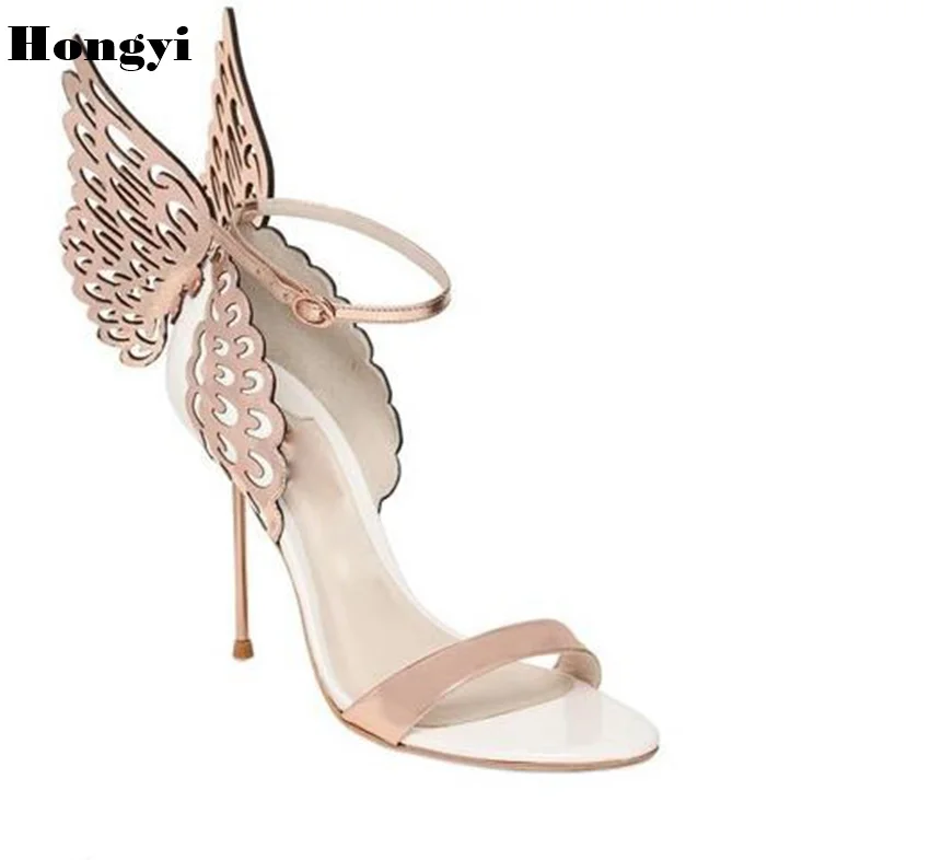 Сезон: весна–лето 3D бабочка женские босоножки в стиле панк очень высокий каблук Роскошные модные Дизайн обувь для вечеринки, свадебные туфли - Цвет: as showed color