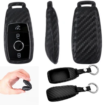 

Car Key Cover Silicone Fob Replace Accessory For Mercedes-Benz W213 E S Class Carbon Extra Parts