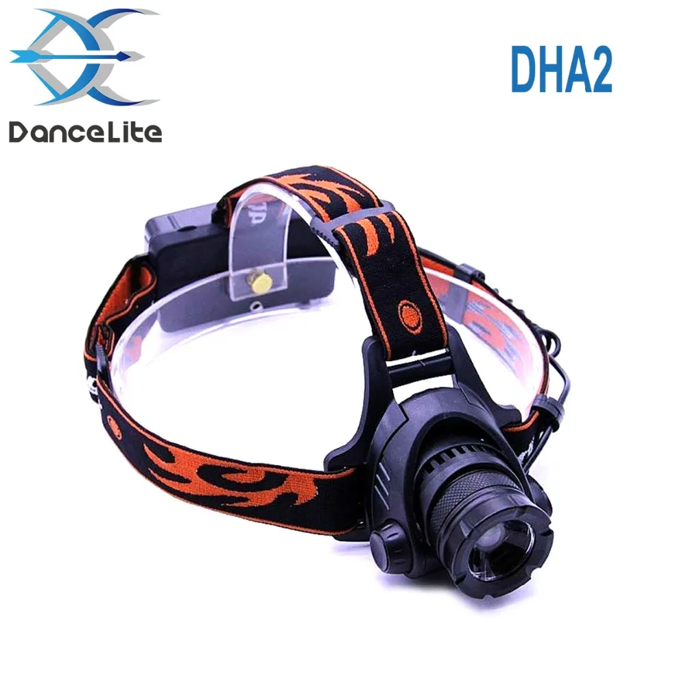 

2000Lm DanceLite DHA2 XM-L T6 3Mode Zoom in/out Focus LED Headlight Headlamp Head Light (2x18650)