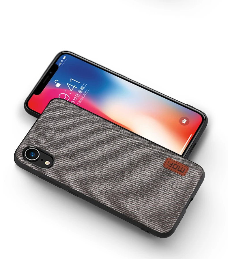 For iPhone XS Case iPhone XR Case MOFi Original iPhone XS Max Case Fabric Back Cover Soft TPU edge Full Cover Business Cases iphone 7 cover