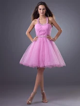 2016 Simple Lila A-linie Kurze Junioren Homecoming Kleider Neckholder Ballkleid Knielangen Short Prom Cocktailkleider gd7707