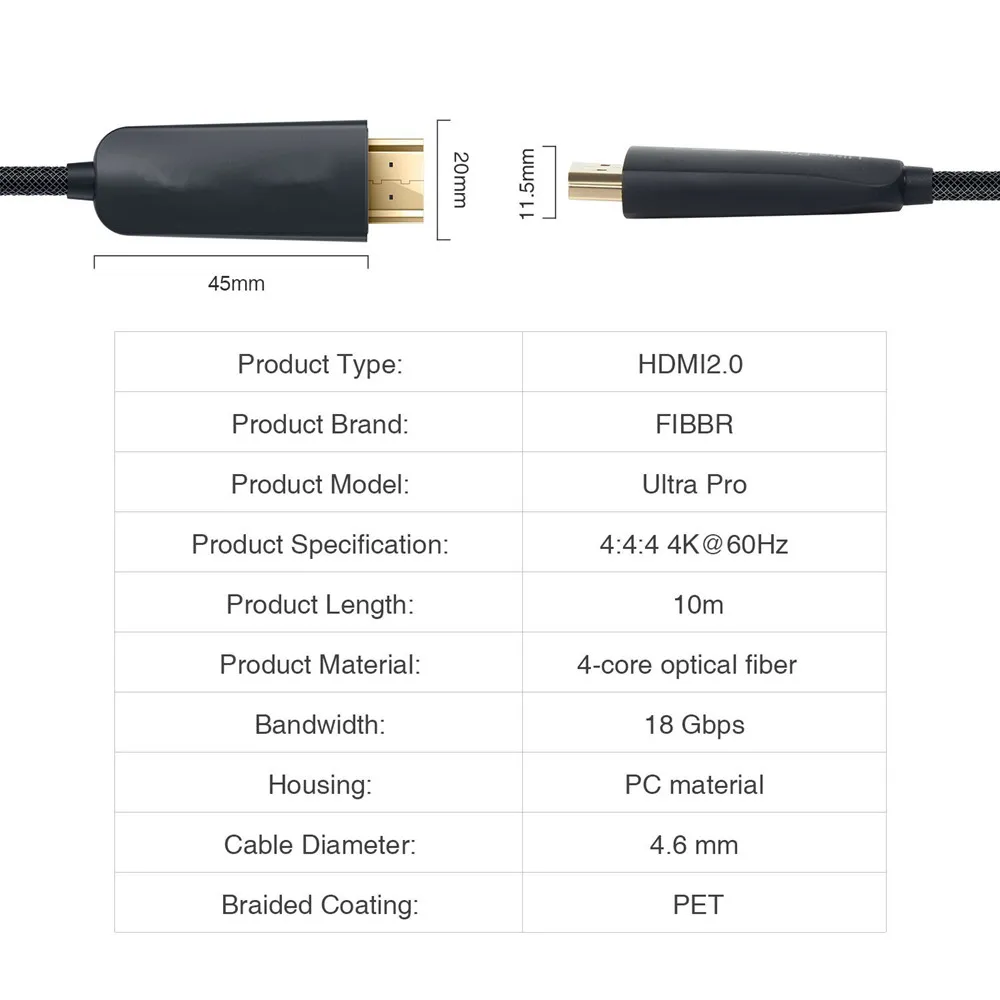 ZY-EX200 4K HDMI 2,0 волоконно-оптический кабель удлинитель поддержка подключения HDCP 2,2 3D AOC HDR до 200 м для Apple tv, ЖК-проектор