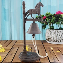 Деревенские стоячие приветственные колокольчики для обеда, Настольный ручной Колокольчик, чугунный декоративный Конный бар, паб, вечерние, для дома, ресторана, поставки животных