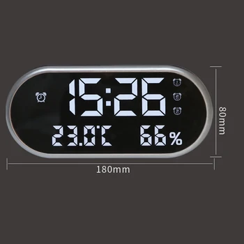 

Temperature Display Snooze Table Clocks HD LED Display with BacklightElectronic Watch Desktop Clock Mirror Digital Alarm Clock