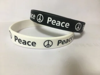 

LOGO:LOVE &PEAC C Print color LOGO LOVE &PEACE silicone bracelet Free shiping