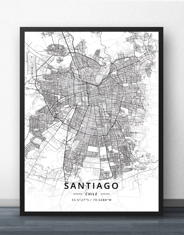 

Santiago Chile Map Poster