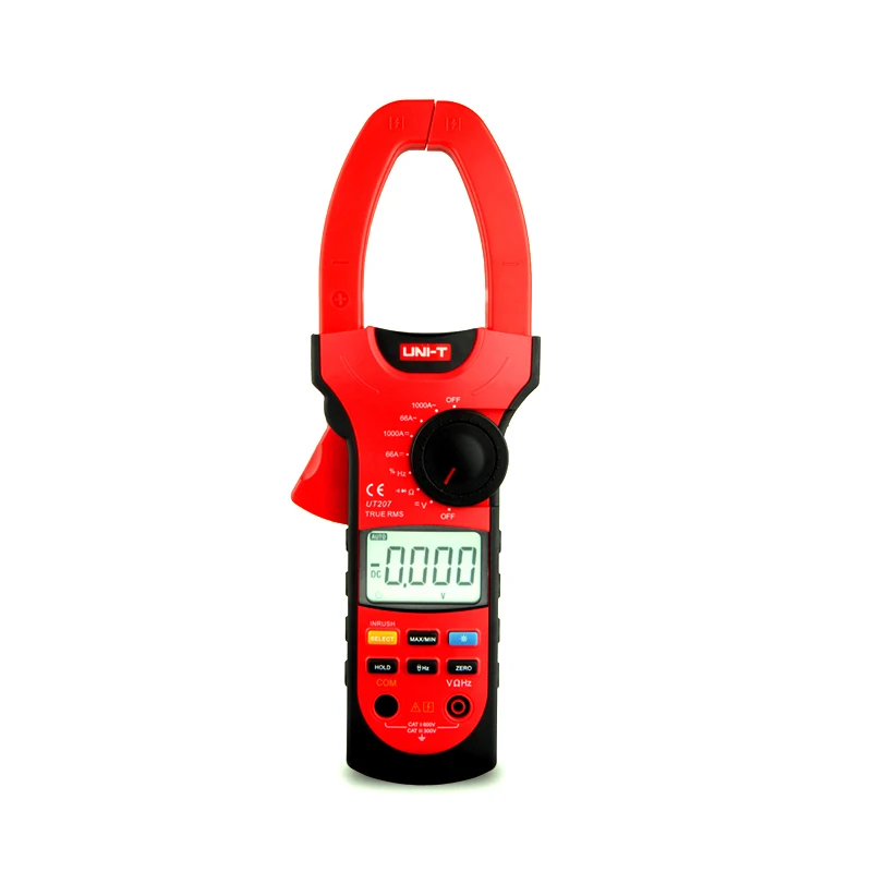 UT207 3 5/6 Digital Auto Range Current Clamp Multimeters 1000A 600V True RMS Meter UNI-T Ammeter Voltmeter LCD Backlight China