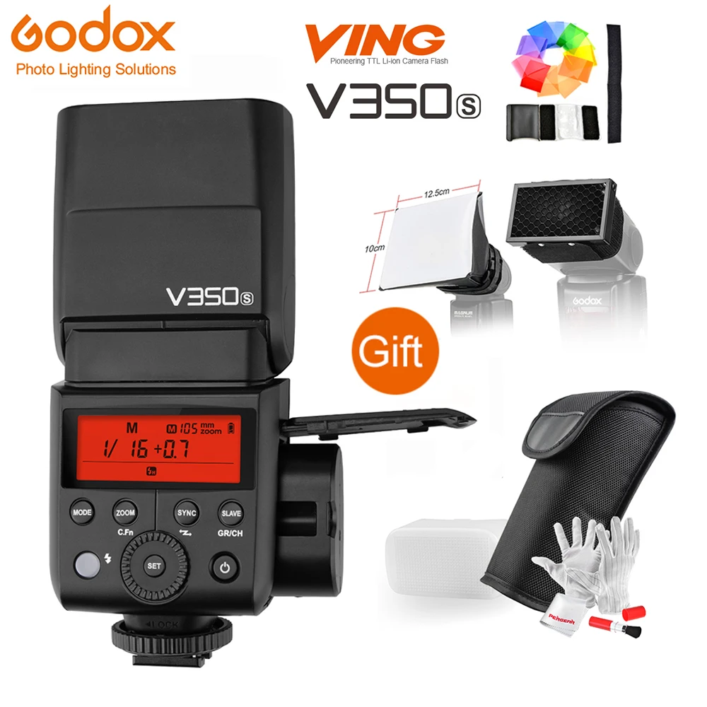 

Godox V350S TTL 2.4G HSS 1/8000s Speedlite Flash with Built-in Rechargeable Li-ion Battery for Sony a7RIII a7RII a7R a58 a99