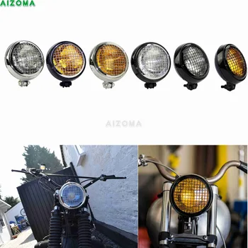 

5.75" Motorcycle Front Mount Grill Sealed Beam Headlight 12v 60w Hi/Lo Beam Halogen Head Light For Harley Vintage Cafe Racer