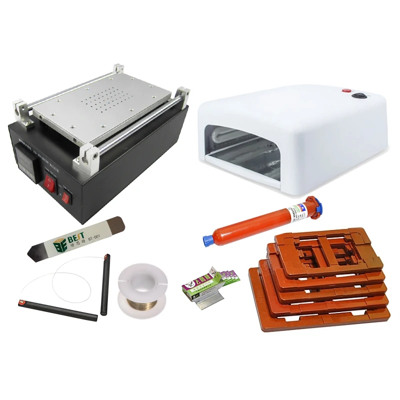  13 tools LCD Repair Kit 6W UV lamp 6pcs Fixed mold UV LOCA glue Accessories LY 947 V.2 Mobile Vacuu