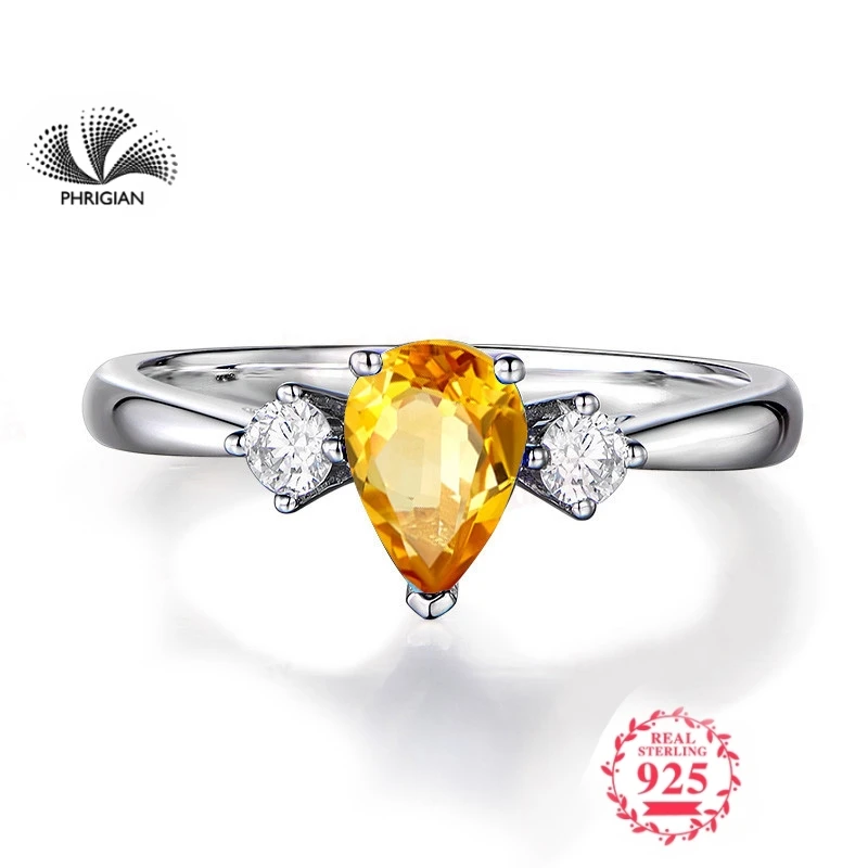 

NOT FAKE Fine natural Engraving Sterling silver gemstone oval cut ring boutique custom jewelry 925 carat Yellow Citrine RING