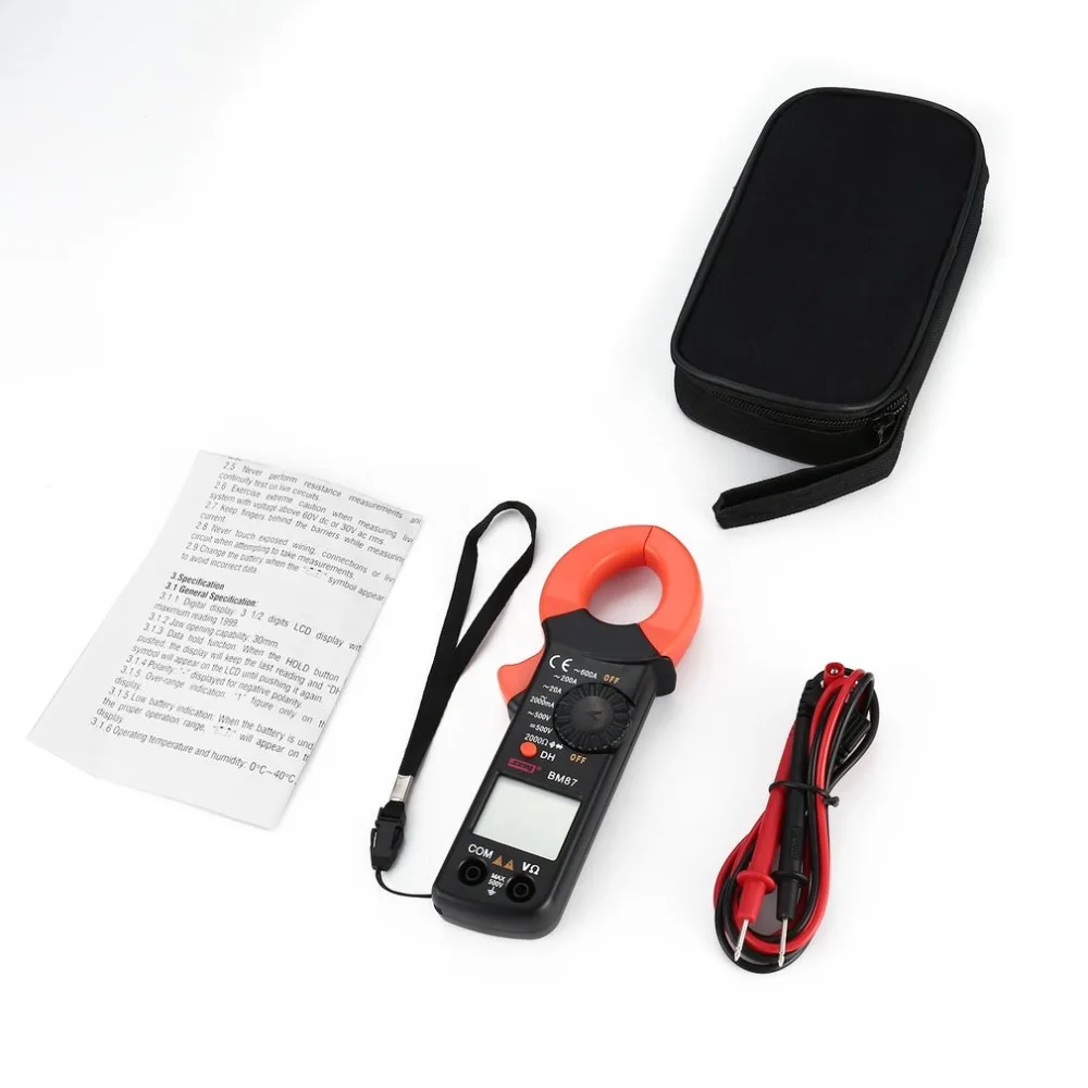 

SZBJ BM820A Digital DC/AC Clamp Meter Multimeter Volt Amp Ohm Diode Tester Handheld Mini Ammeter Tester