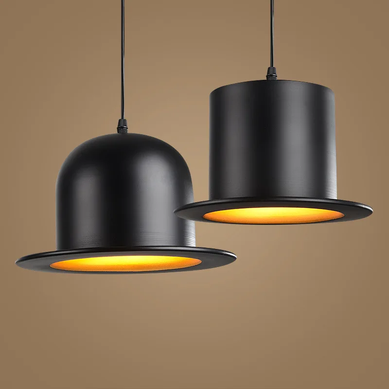 Modern Black Hat Pendant Light British Chaplin Cap Pendant Lamp Bar Restaurant Suspension Drop Pendant Light (19)