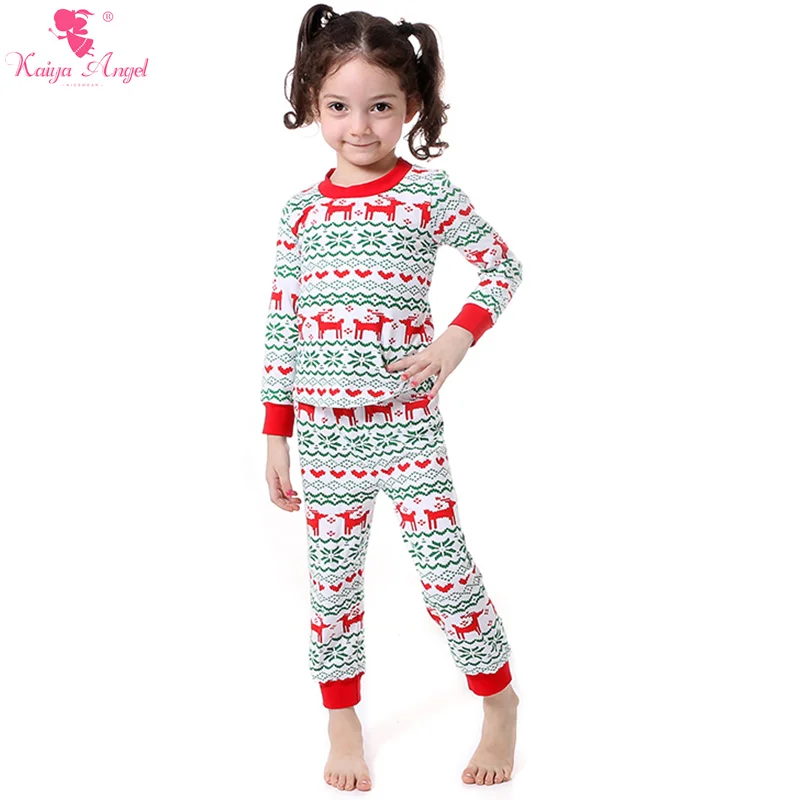 Kaiya Angel/рождественские пижамы Одежда для девочек изысканные наряды топ с оленем