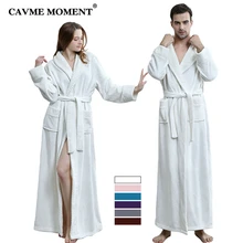 CAVME размера плюс женский длинный фланелевый Халат для влюбленных на заказ свадебное кимоно халат зимний мужской халат
