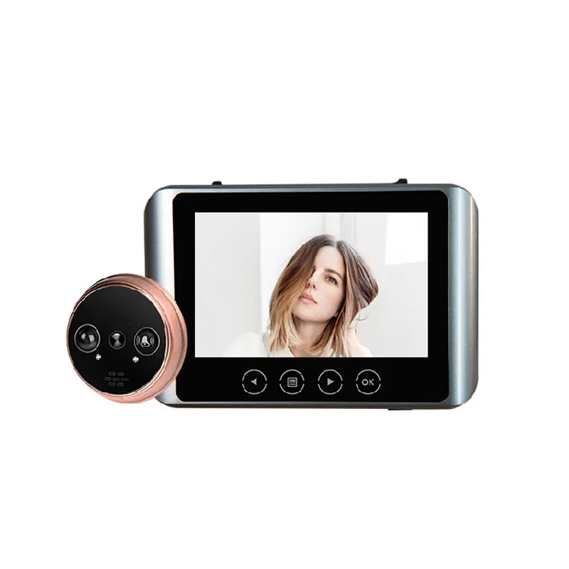 

New Rechargeable 4.5" Colorful Screen PIR Motion Sensor Door Camera Auto Photo/Video Recording Smart Door Peephole Viewer IR