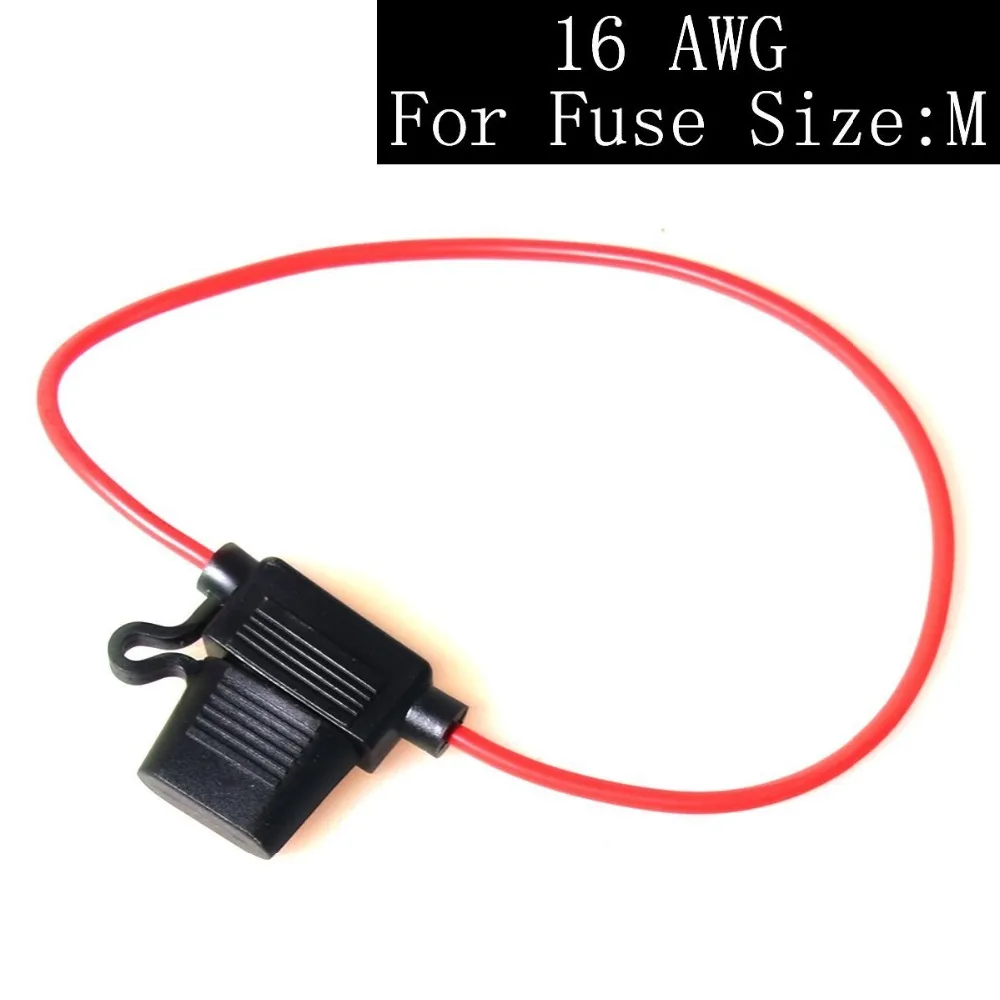 16AWG Medium Size DC Fuse Circuit Holder In line Blade Fuse Holder