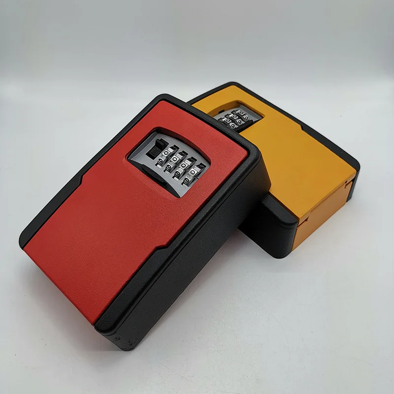 Key Lock Box Wall Mounted Aluminum Alloy Key Safe Box Weatherproof 4 Digit Combination Keys Storage Lock Boxes Indoor Outdoor