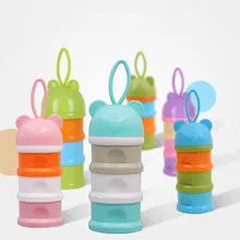 3 слоя лягушка стиль портативный ящик для хранения детского питания эфирные хлопья мультфильм сухое молоко коробки малышей Дети формула молоко Контейнер