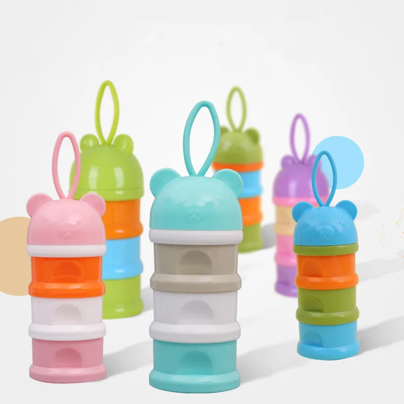 

3 layer Frog Style Portable Baby Food Storage Box Essential Cereal Cartoon Milk Powder Boxes Toddle Kids Formula Milk Container