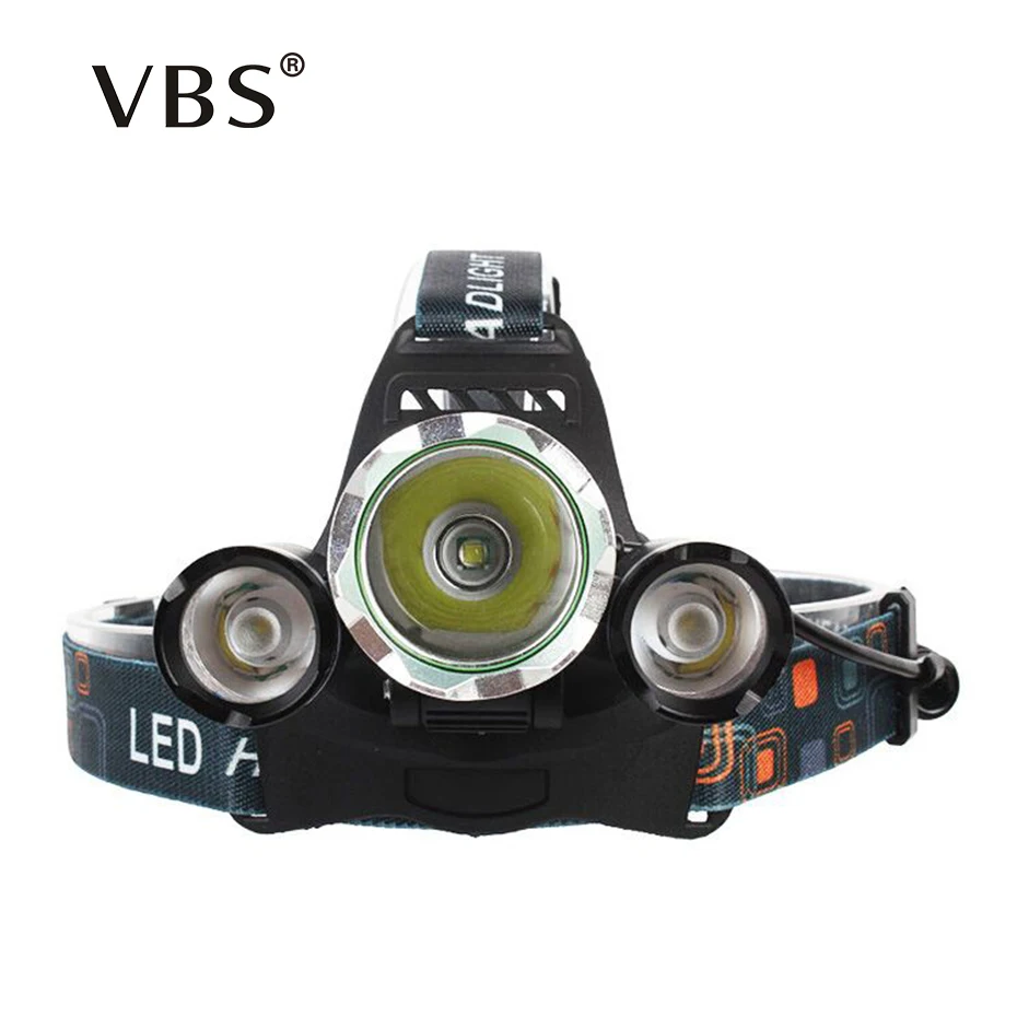 

High Brightness XM-T6x3 LED Headlight ZOOM Flashlight head lights rechargeable 18650 2* 18650 Battery +Car/AC/Charger+USB Cable