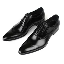 Мужские туфли в британском стиле, деловые мужские туфли с острым носком, повседневные белые свадебные туфли из натуральной кожи