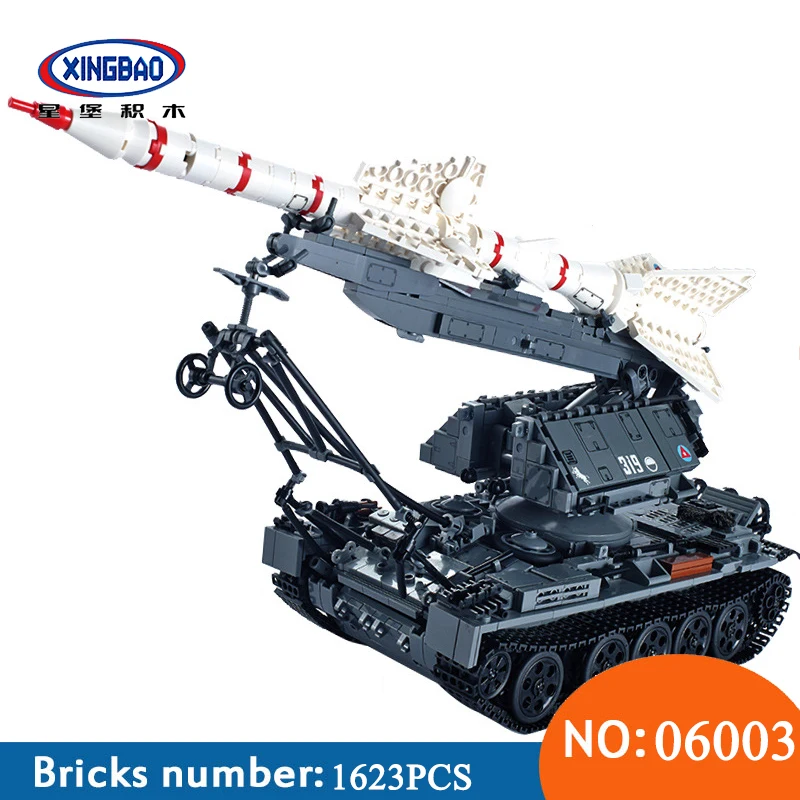 

Xingbao 06003 1623Pcs Military Series The SA-2 Guideline Set Building Blocks Bricks Educational Boy`s Toys For Children Gifts