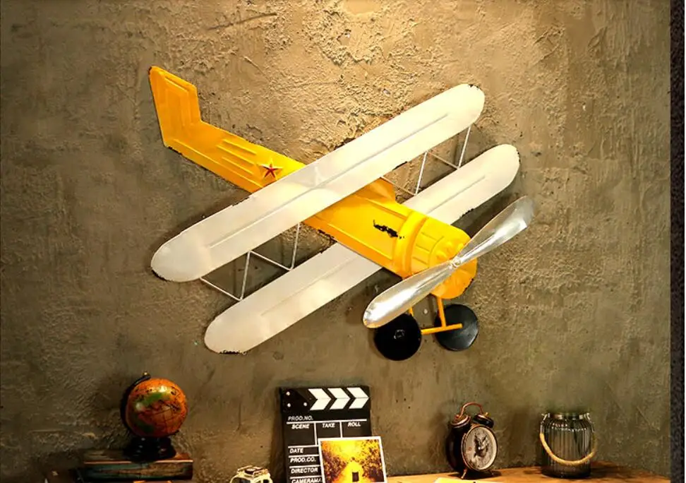 

Wall decoration Creative retro tinplate simulation aircraft wall hanging