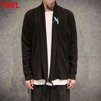 

Extra large size plus size extra large Male oversize 10XL buckle-free cardigan jacket embroidery 9XL 10XL bust 155cm