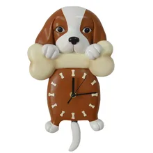 Cartoon font b Wall b font Pendulum font b Clock b font Cute Puppy Dog Design