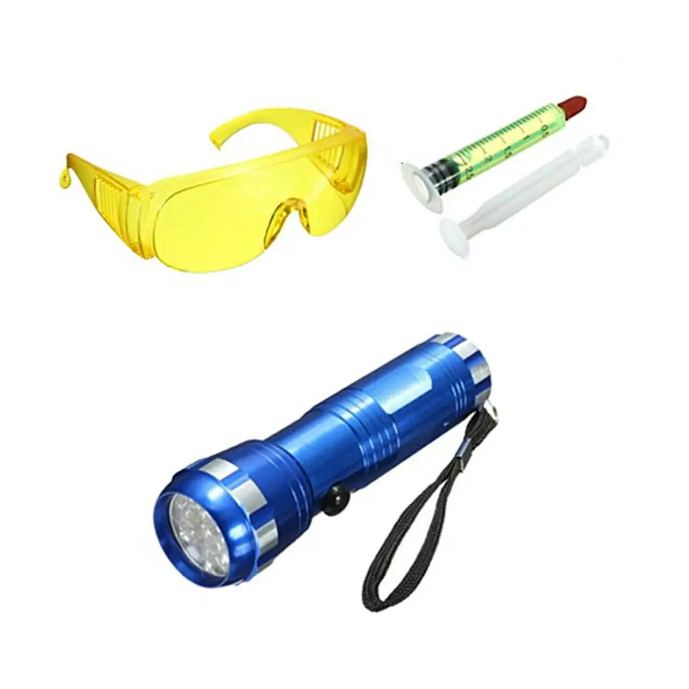 New Style Car R134A R12 Air Conditioning Fluorescence Leak Detector A/C Sealing System Kit LED Flashlight UV Car Repair Tool