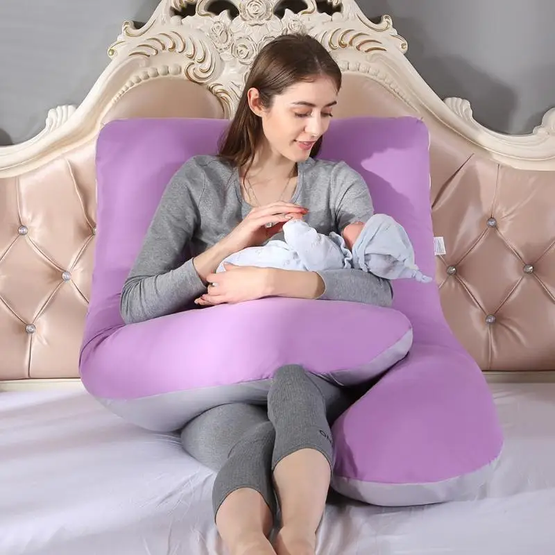 Комбинированная цветная u-образная Подушка для сна для беременных женщин, спящий на боку домашний текстиль
