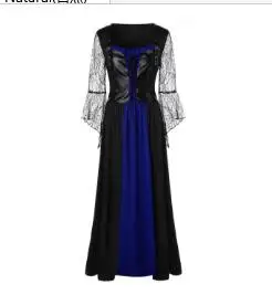 Wipalo Halloween Plus Size Gothic Vintage Lace Up Lace Insert Maxi Dress Women Clothing Vestidos Fall Spring Dresses 5XL