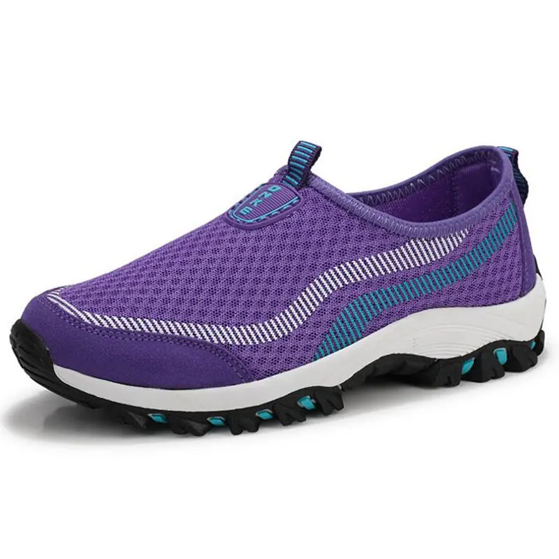 Tangnest/ г. Новая мужская обувь из сетчатого материала дышащие разноцветные мужские слипоны на плоской подошве, мужские водонепроницаемые мокасины на плоской подошве Размеры 35-44, XMR2469 - Цвет: purple