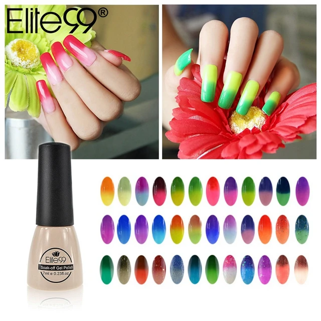 Elite99 Mood Temperature Change Nail Gel Polish 54 Colors 7ml Elite99 Mood Temperature Change Nail Gel Polish 54 Colors 7ml Soak Off Uv