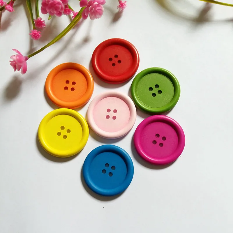 

10pcs/lot 40mm 4 Holes Big wooden buttons garment accessories Sewing Buttons for crafts Scrapbooking decorative buttons