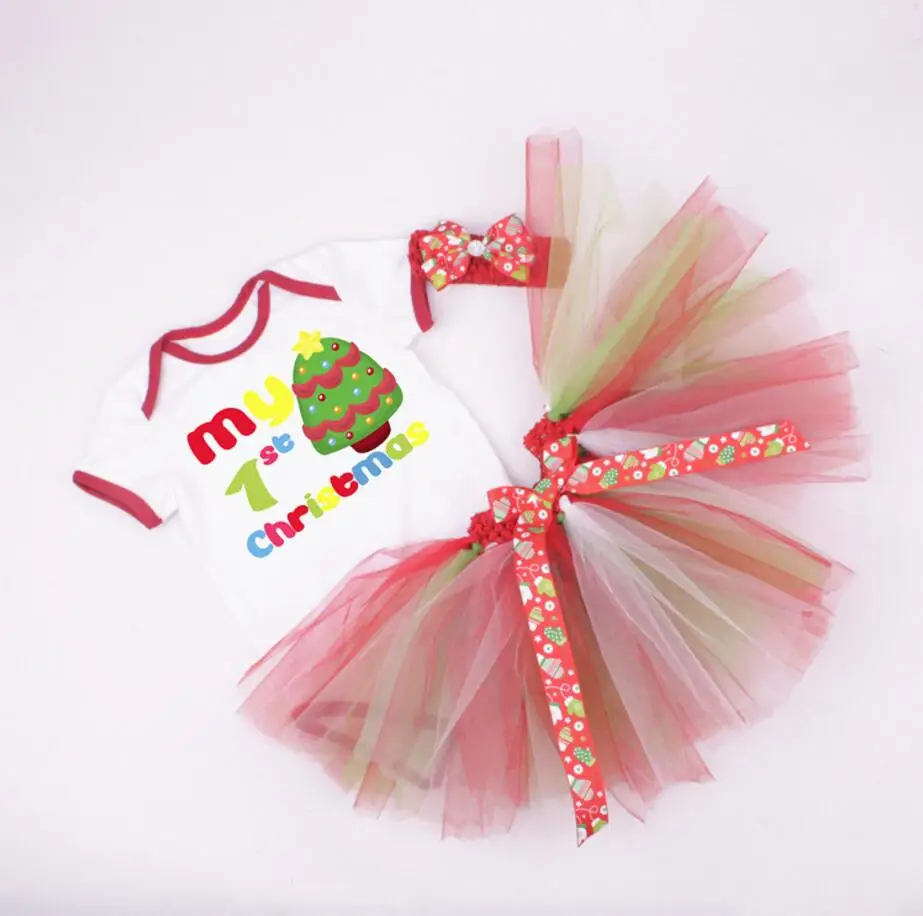 Комплект из 3 предметов, Детский комбинезон для девочек с надписью «My First Chrismtas», юбка-пачка с головной повязкой, украшенная стразами, для От 0 до 12 месяцев - Цвет: Фиолетовый