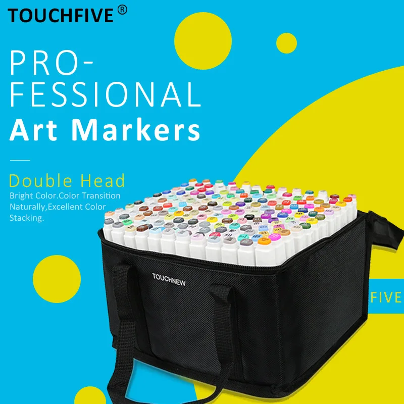 

TOUCHFIVE 168 Colors Art Markers Manga Markers Art Supplies Sketch Drawing Alcohol Oily Based Dual Head Markers Pens