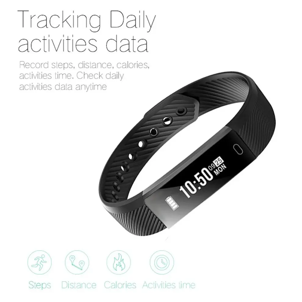 

2PCS Smart Band Heart Rate Monitor USB Rechargeable Smart Watch Sports Records Pedometer Calories Sleep Monitoring