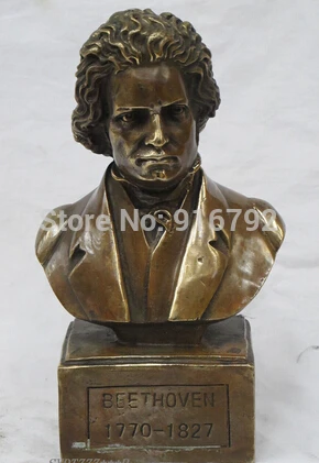 

8"Western Bronze Pianist and conductor Beethoven Ludwig van "Roksan"Bust Statue