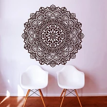 JJRUI Mandala Wandaufkleber Dekor Indische Yoga Oum Om Zeichen Aufkleber Vinyl Schlafzimmer Kunst