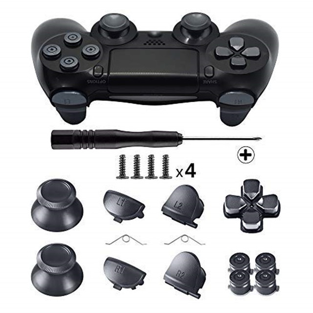 Buttons for Playstation 4, Aluminum Thumbsticks Analog Grip Bullet D-pad L1 R1 L2 R2 Trigger for PS4 V1 Old Controllers