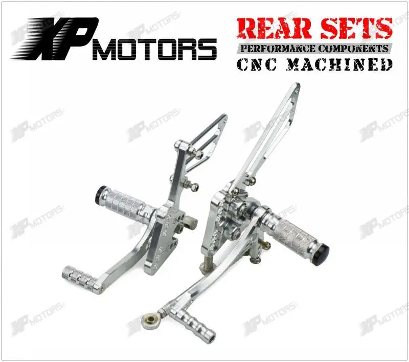 

High Quality Silver CNC Billet Racing Rear Sets Foot Pegs For Suzuki GSX-R1000 K5,K6 2005-2006
