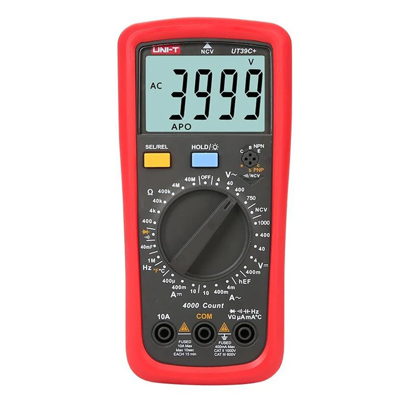 

UNI-T UT39A+ UT39C+ Digital Multimeter Auto Range AC DC Portable Tester HFE/NCV test