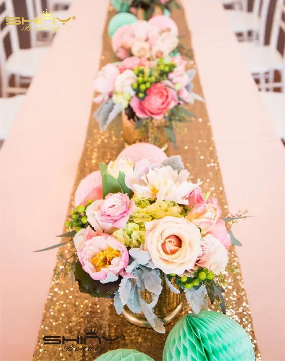 

Wholesale 30cm by 180cm Silver/Gold Sequin Table Runner For Event/Party/Banquet/Christmas Wedding Table Decoraiton
