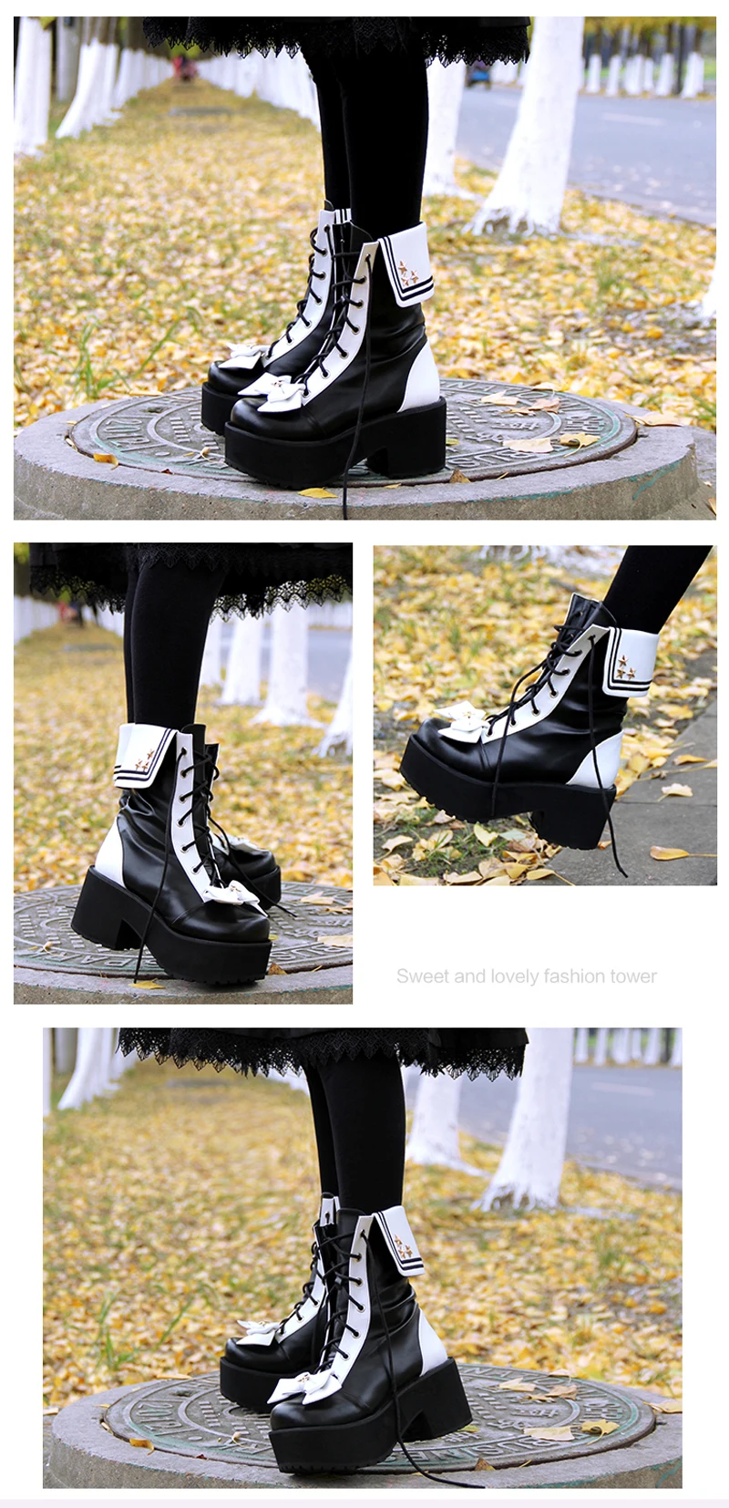 Модные зимние женские полусапожки на высоком каблуке и платформе в стиле Лолиты; новая обувь на молнии для колледжа; Женские ботинки в готическом стиле; темно-синие ботинки